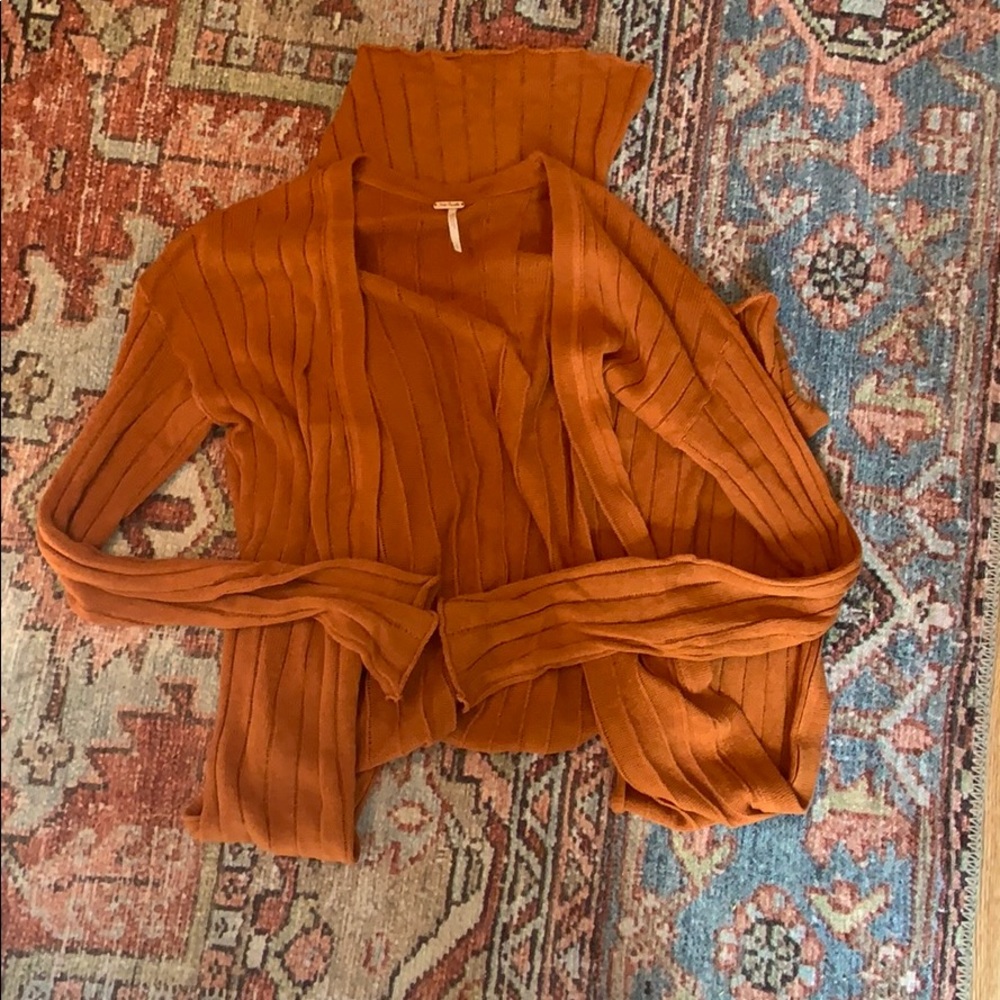 Free People Burnt Orange Duster Sweater